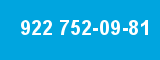 922 752-09-81 922 752-09-81